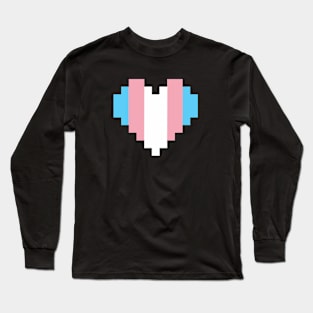 Transgender 8-bit Heart Long Sleeve T-Shirt